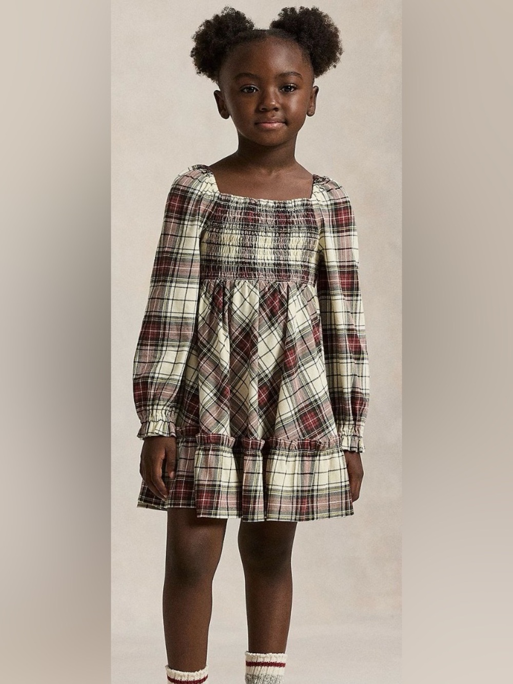 Polo by Ralph Lauren Plaid Smocked Dress. Girls Size 4